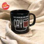 Porselen Kupa Bazılarımızın Kan Grubu Çay RH+ Siyah
