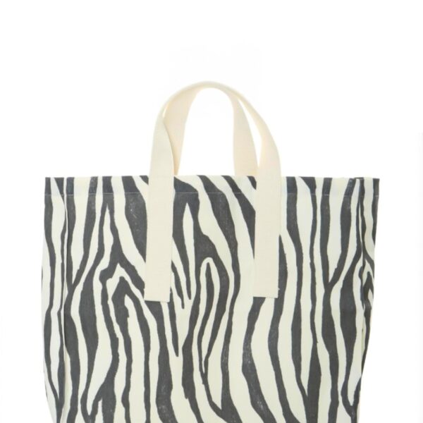 Zebra Baskılı Gabardin Bez Çanta