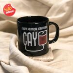 Kupa Bardak - ‘Bazılarımızın Kan Grubu Çay’ Baskılı - Siyah