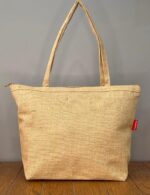 Hasır Omuz Çantası -  Natural Jüt Dokulu - Fermuarlı - Görsel 2