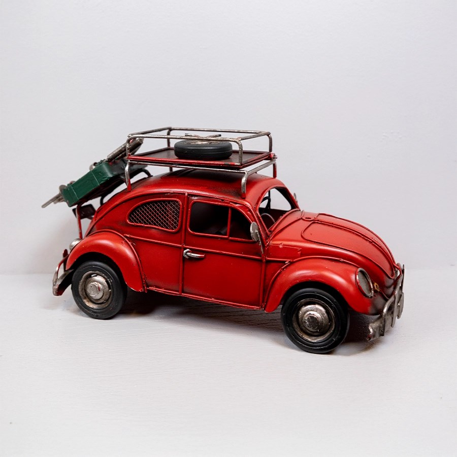 Dekor - Metal Araba - Çerçeveli Ve Kumbaralı