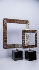 Dekor - 2'li Çizgili Kare Çerçeve - Gümüş - Görsel 2