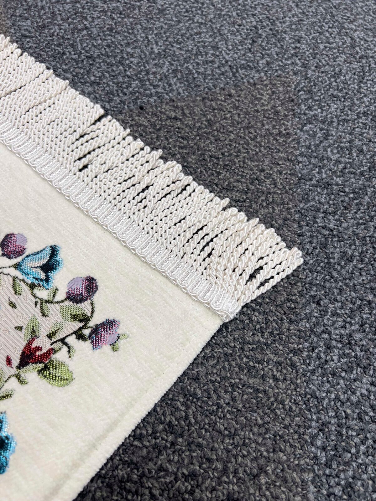 Altın Nakış Seccade - Şönil Kumaş - Krem - Görsel 4