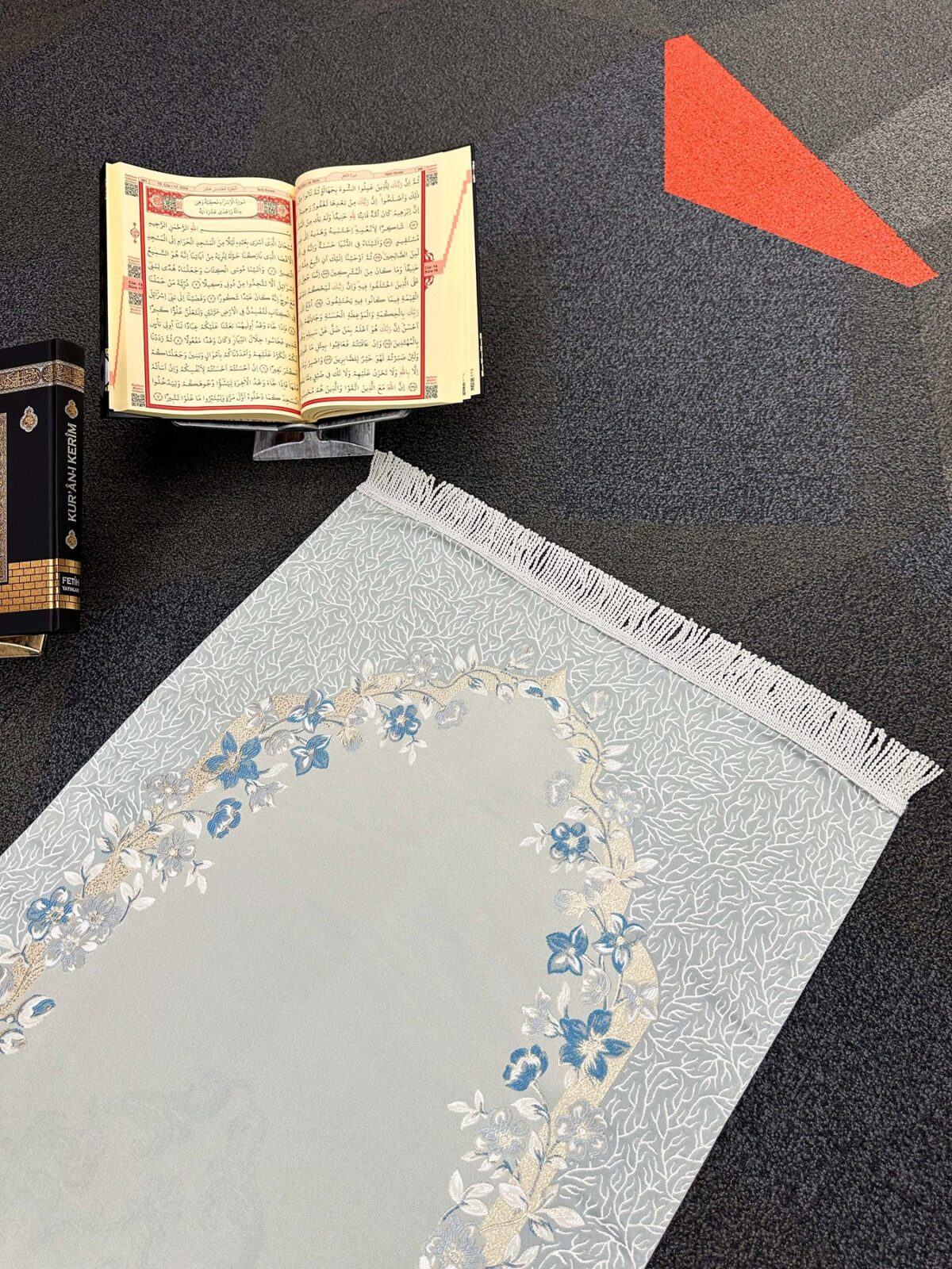 İpek Saten Seccade - Mavi - Görsel 2