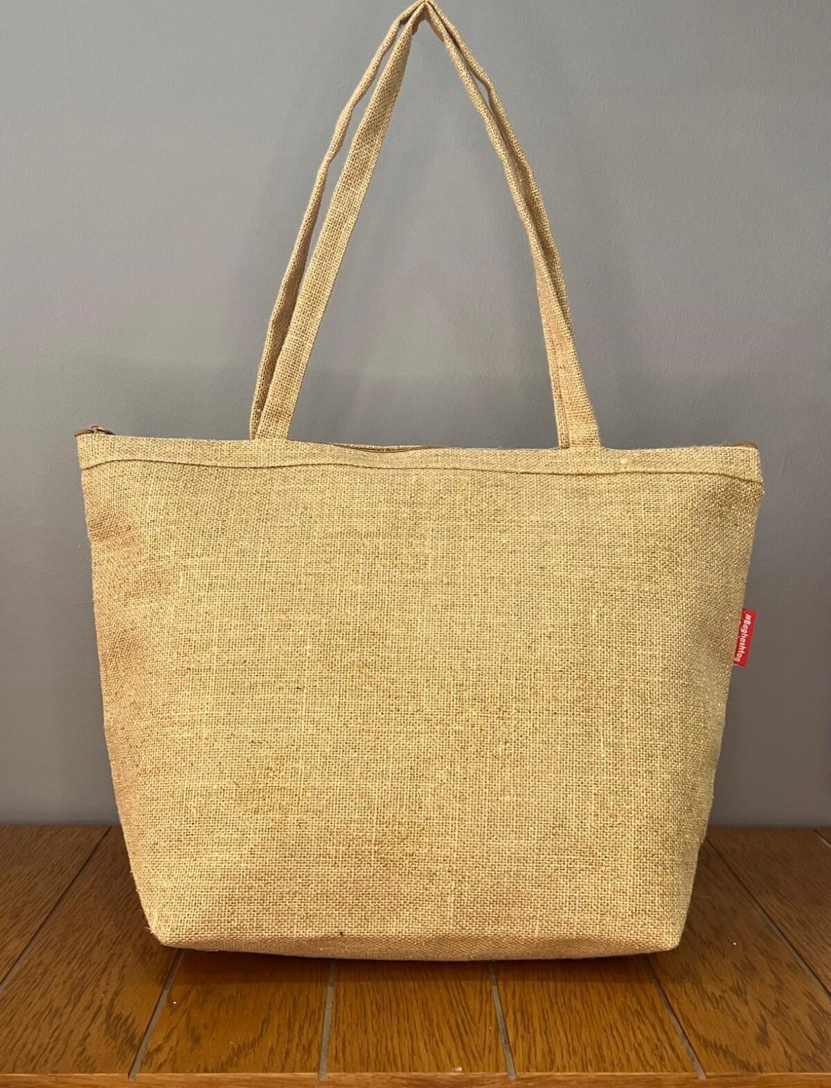 Hasır Omuz Çantası -  Simli Jüt Dokulu - Fermuarlı - Görsel 2