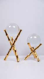 Dekor - 2'li Bambu Ayaklı Küre - Altın