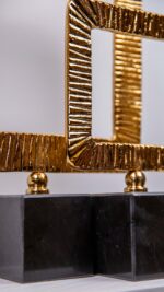 Dekor - 2'li Çizgili Kare Çerçeve Takım - Altın - Görsel 3