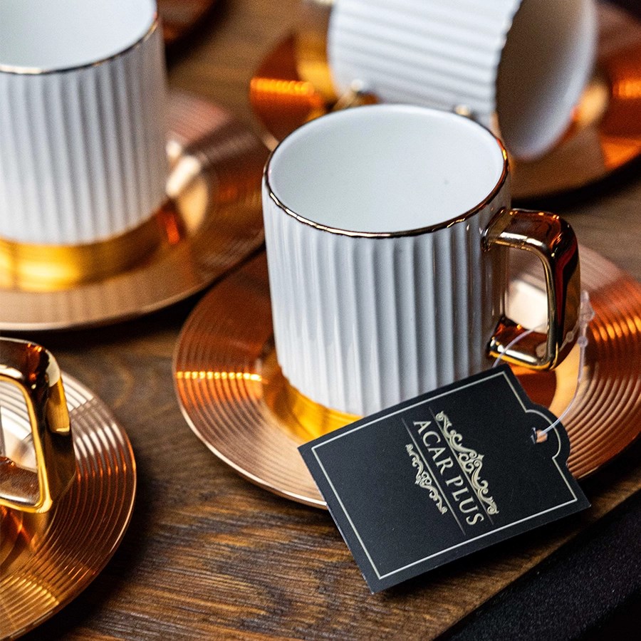 Acar - Aurora - 6'lı Kahve Fincan Takımı