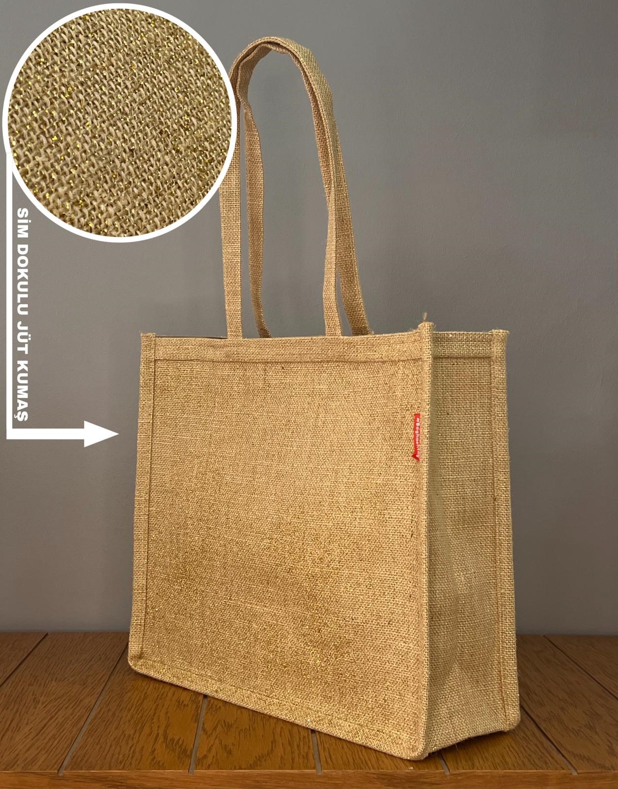 c8265edd41c345ea8c22cb80bea703ca-1.jpg Hasır Omuz Çantası - Simli Jüt Dokulu - Görsel 1