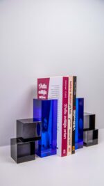 Dekor - 2'li Kristal Kitap Tutucu - Mavi - Görsel 2