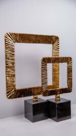 Dekor - 2'li Çizgili Kare Çerçeve Takım - Altın - Görsel 2