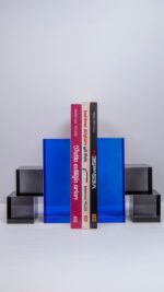 Dekor - 2'li Kristal Kitap Tutucu - Mavi