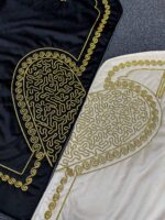 Seccade - Kalp Desenli - Siyah ve Beyaz - İkili Set - Süslemeli - Görsel 2