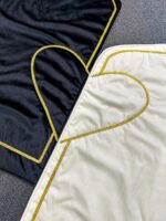 Seccade - Kalp Desenli - Siyah ve Beyaz - İkili Set - Görsel 2