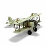 Dekoratif Metal Uçak Çift Kanatlı - Görsel 2