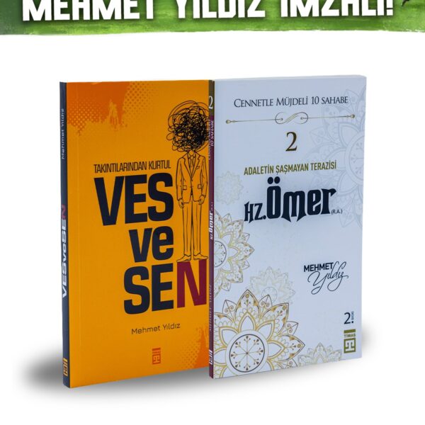 Mehmet Yıldız Vesvesen Hz Ömer 2 Kitap Set İmzalı Manevi Gelişim Sabır Adalet