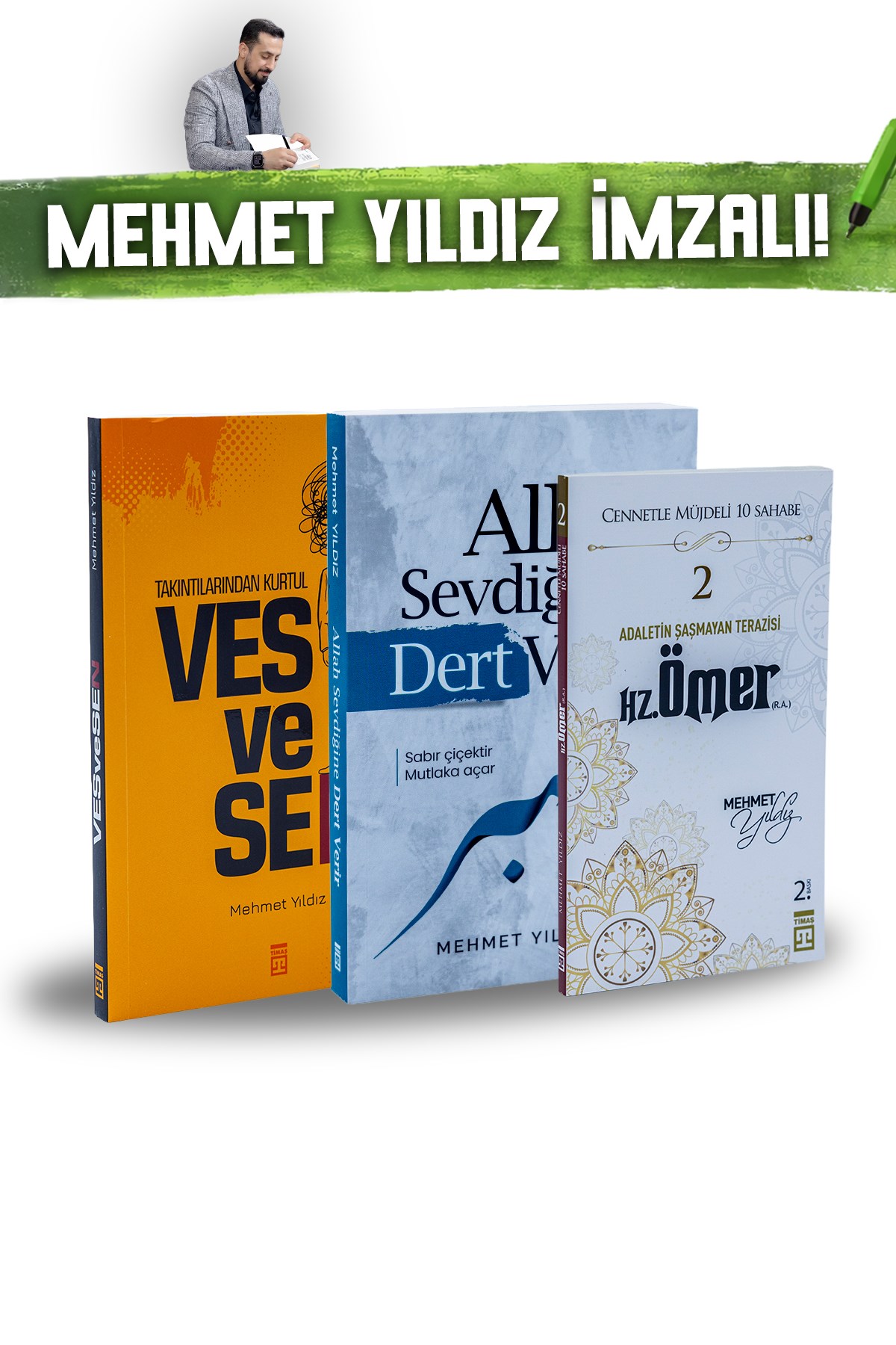 Mehmet Yıldız 3 Kitap Set Vesvesen Allah Sevdiğine Dert Verir Hz Ömer İmzalı