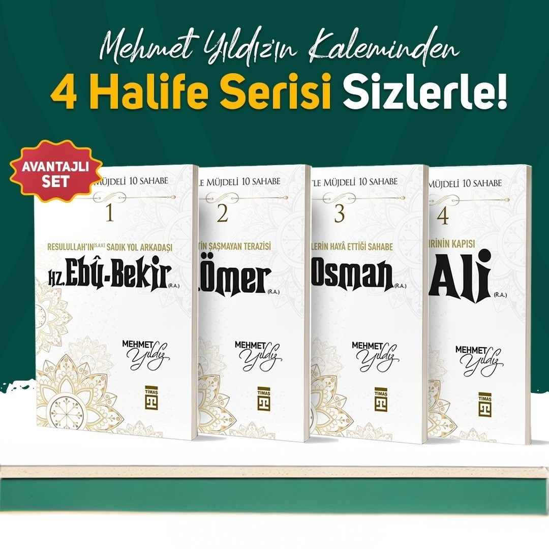 Mehmet Yıldız Halife Hayatları 4 Kitap Set Hz Ömer Hz Ali İslam Tarihi
