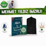 Allah ile Konuşturan Namaz İmzalı Set Modern Kadife Seccade Namaz Tesbihatı Başlangıç