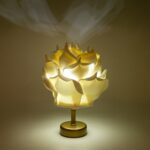 Beyaz Eva Gül Tasarım Şarjlı Masa Lambası - Alt Eskitme Gold Beyaz - Görsel 2