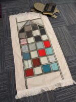 Modern Patchwork Mozaik Desenli Saçaklı Seccade - Görsel 2