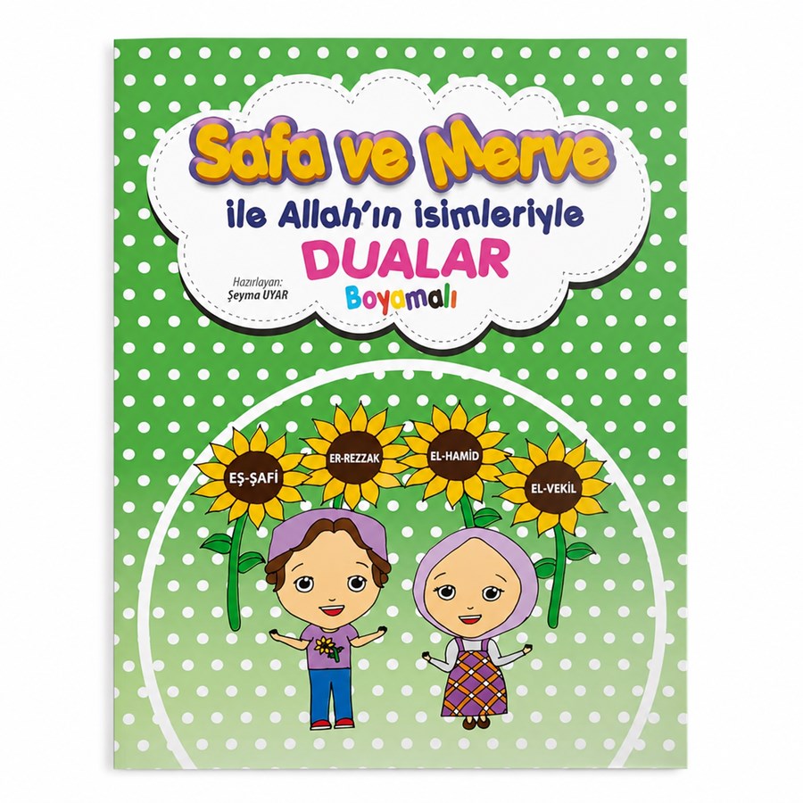 e4cdab2123c045b1a47d2065ab8f158d.jpg Safa ve Merve ile Allah'ın İsimleriyle DUALAR Boyamalı - Görsel 1